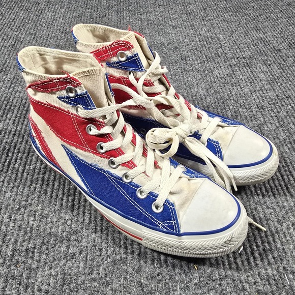 Converse Chuck Taylor All Star Shoes Mens Size 7 Red Blue Union Jack High Top - Picture 1 of 14